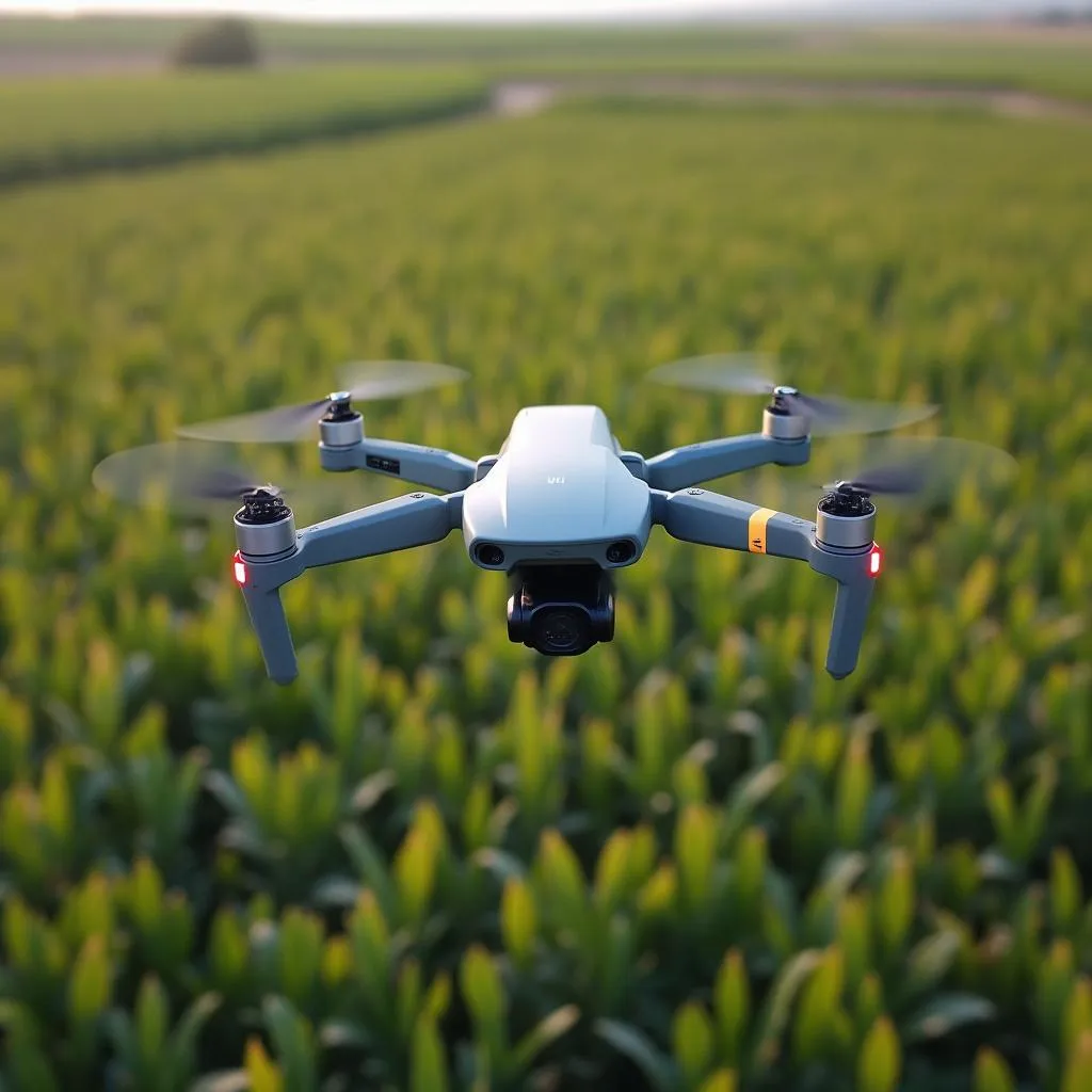 Dron sobre campo agrícola